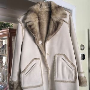 Faux shearling reversible coat